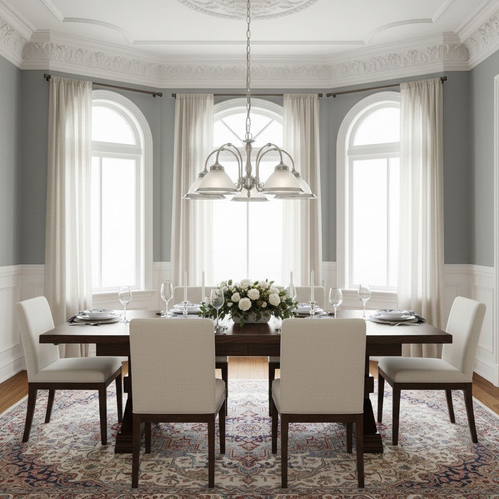 TF Vintora Ribbed Glass Pendant Light – Elegant Metal Trim for Kitchens, Dining Areas and Hallways