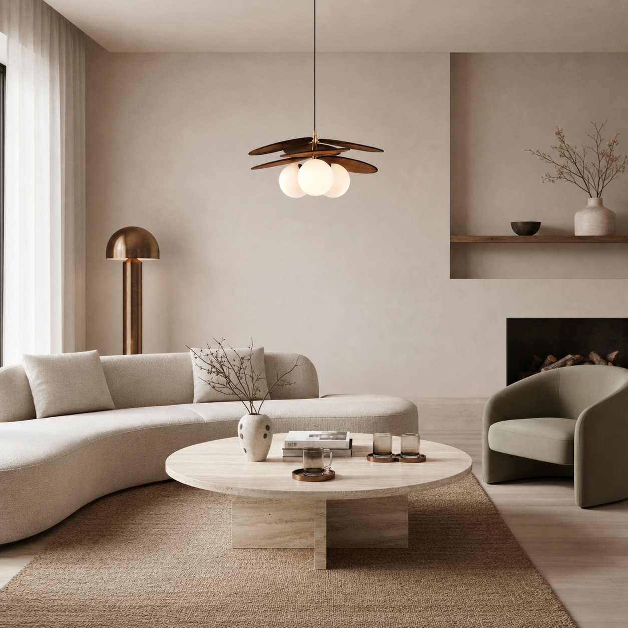 Orrise Artistic Layered Petal Pendant Light - Natural Inspired Lamp for Entryway and Bedroom