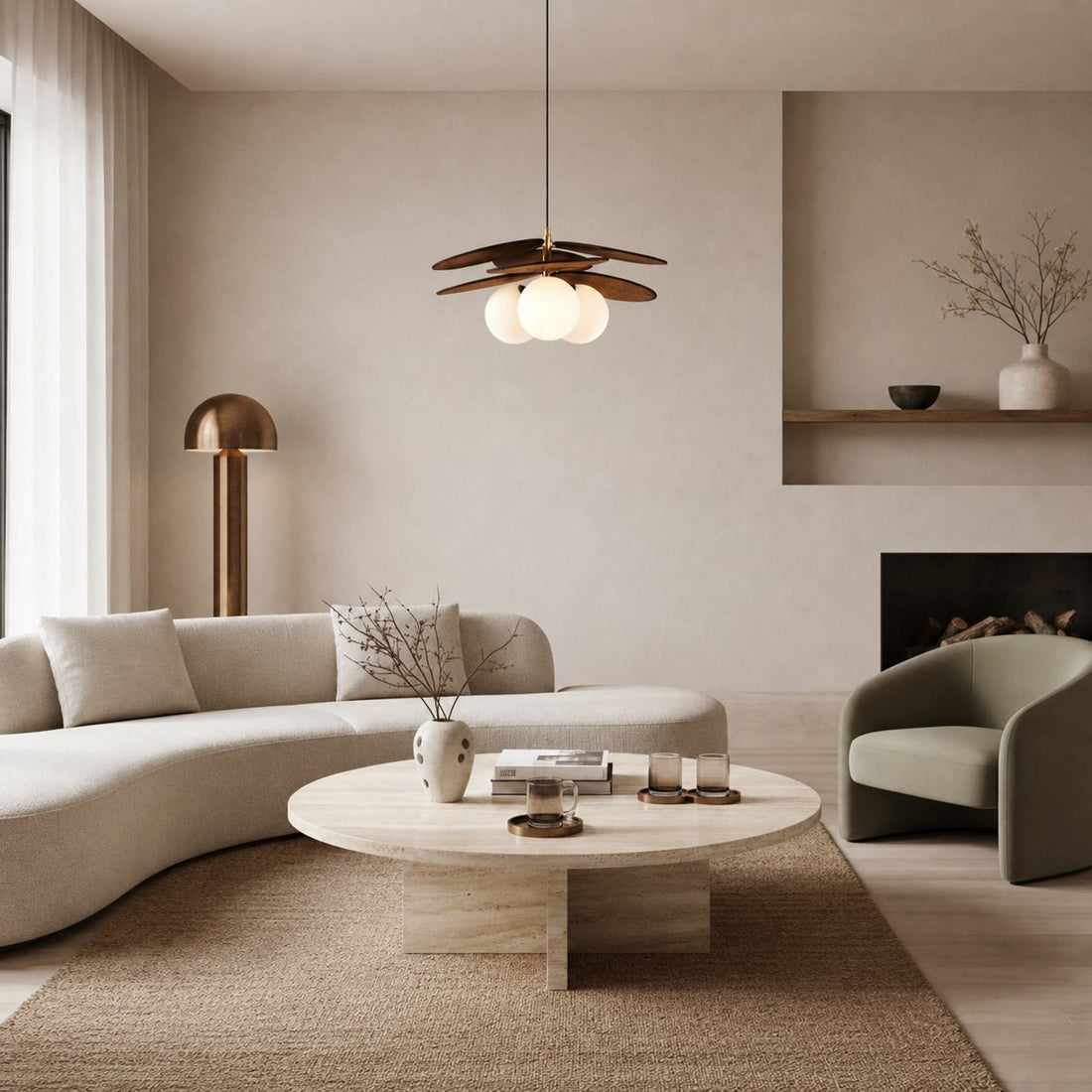 Orrise Artistic Layered Petal Pendant Light - Natural Inspired Lamp for Entryway and Bedroom
