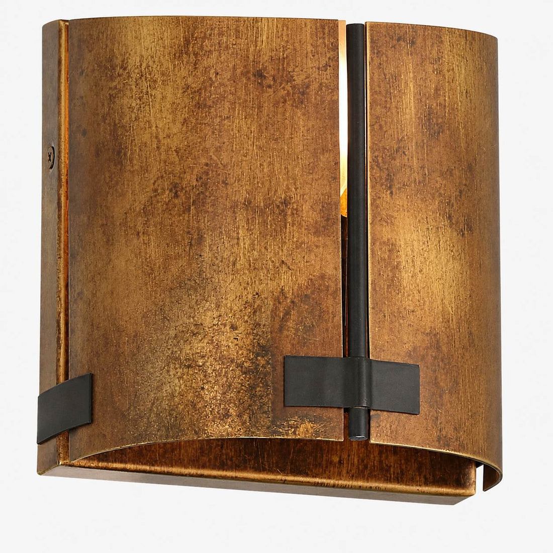 Rustivon Rustic Wall Sconce - Curved Metal Shade in Vintage Style for Bedroom