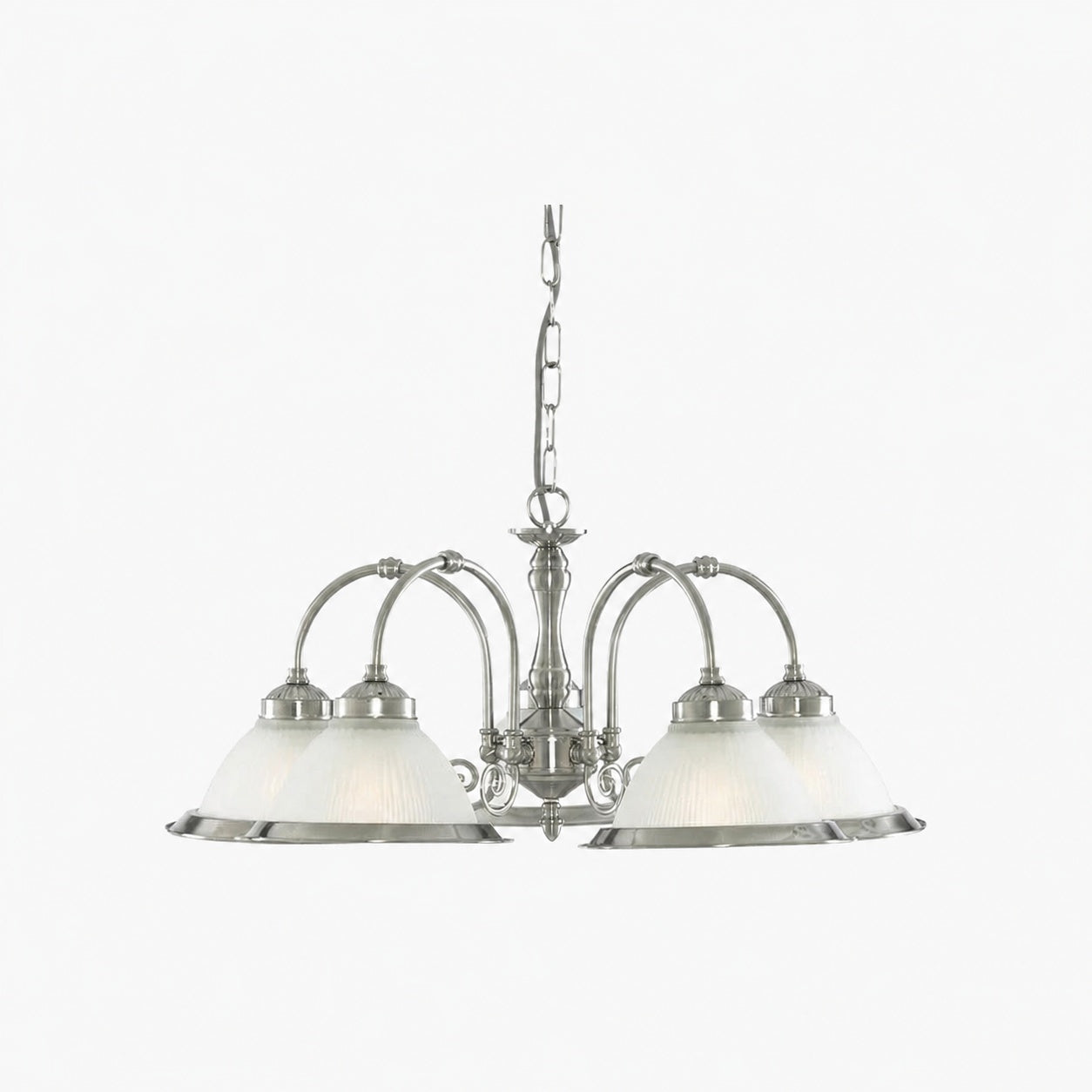 TF Vintora Ribbed Glass Pendant Light – Elegant Metal Trim for Kitchens, Dining Areas and Hallways