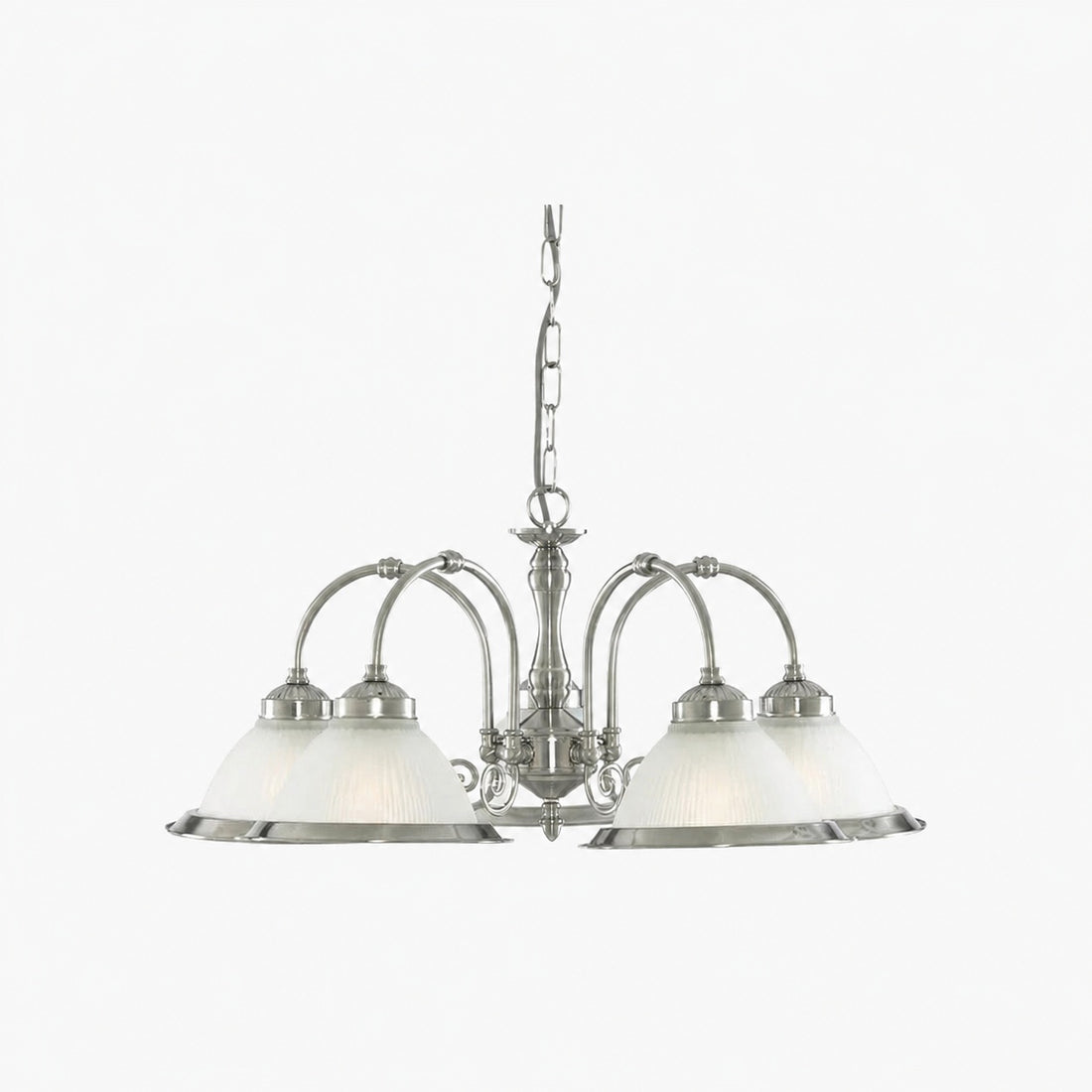 TF Vintora Ribbed Glass Pendant Light – Elegant Metal Trim for Kitchens, Dining Areas and Hallways