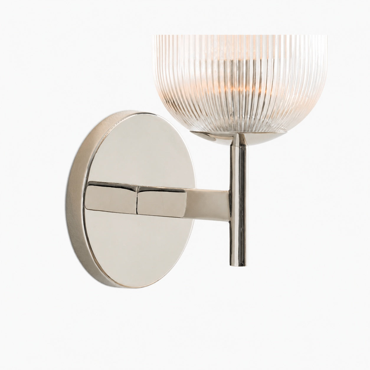 Bravira Ribbed Glass Sconce - Metal Wall Light with Clear Glass Shade