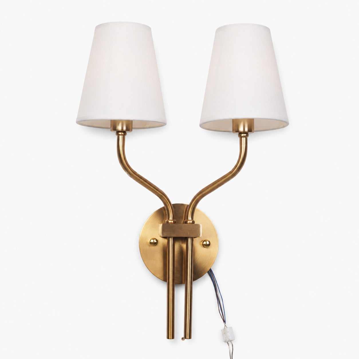 Hotel Inspired Gold Plated Dual Head Wall Lamp for Bedroom