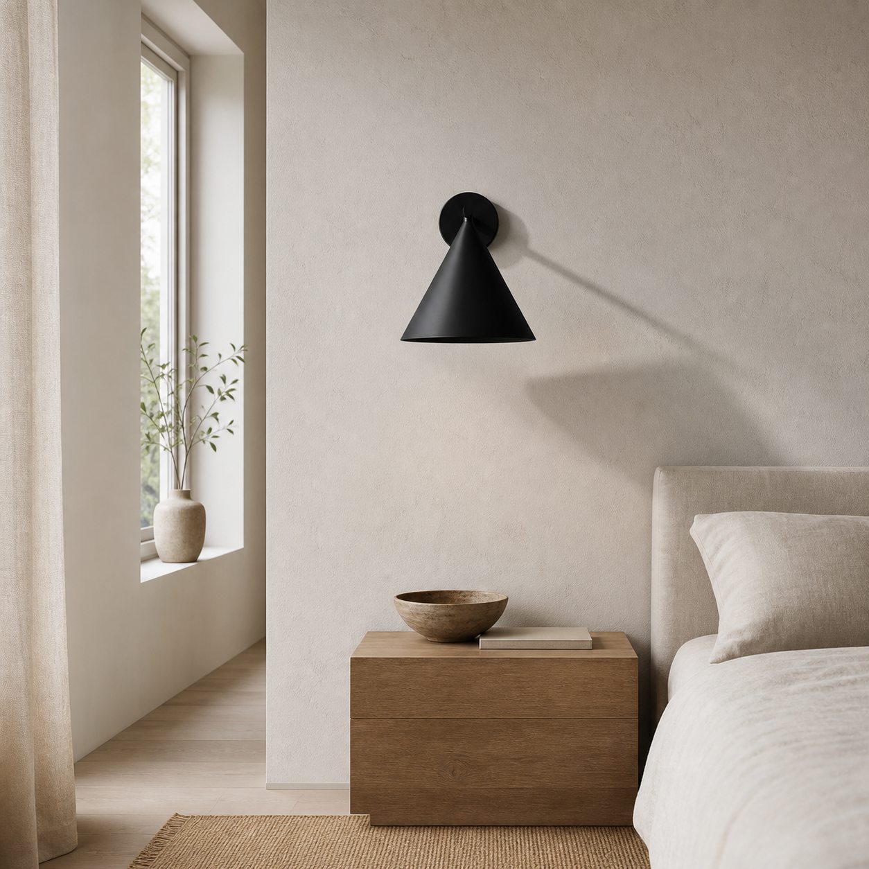 Ivoran Wall Sconce - Metal Acrylic Cone LED Wall Lamp for Living Room