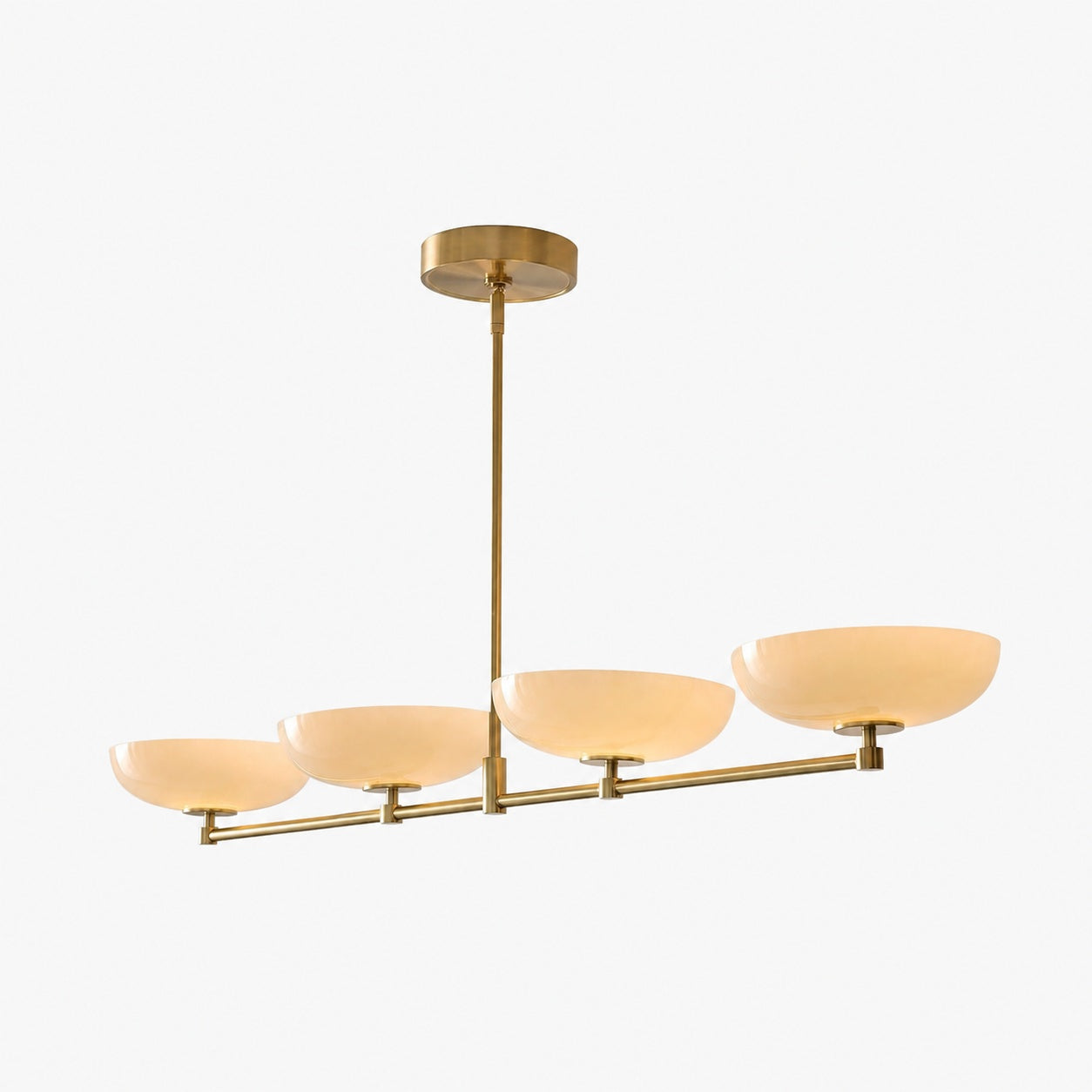 Vega Glass Mid-Century Modern Globe Chandelier with Glass Shades for Dining Room and Kitchen Island