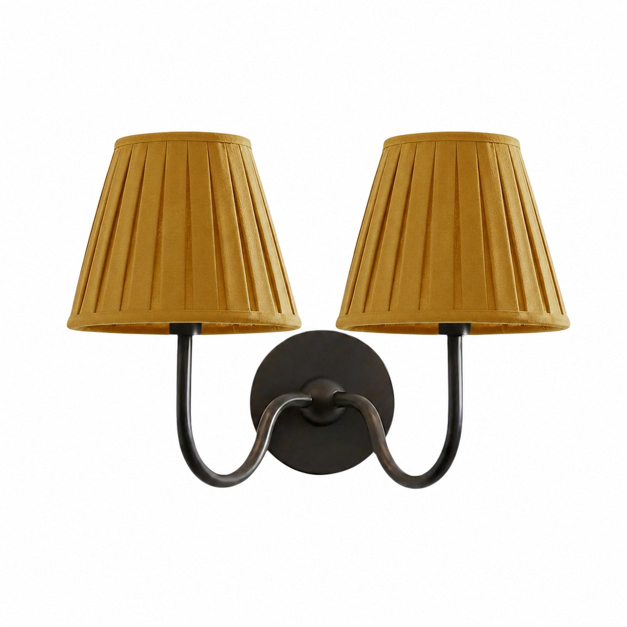 Luvora Vintage Pleated Shade Wall Lamp - Modern Brass Linen Wall Lighting