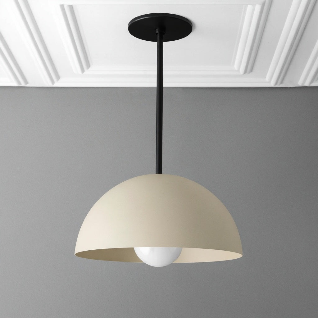 Metio Dome Neutral Dome Pendant - Modern Metal Accent Lighting