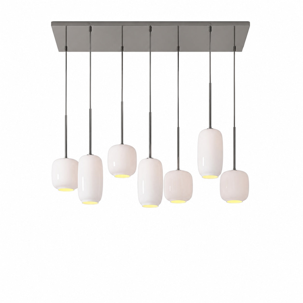 Lumivelle Sculptural 7-Light Chandelier – Adjustable Height Modern Glass Pendant