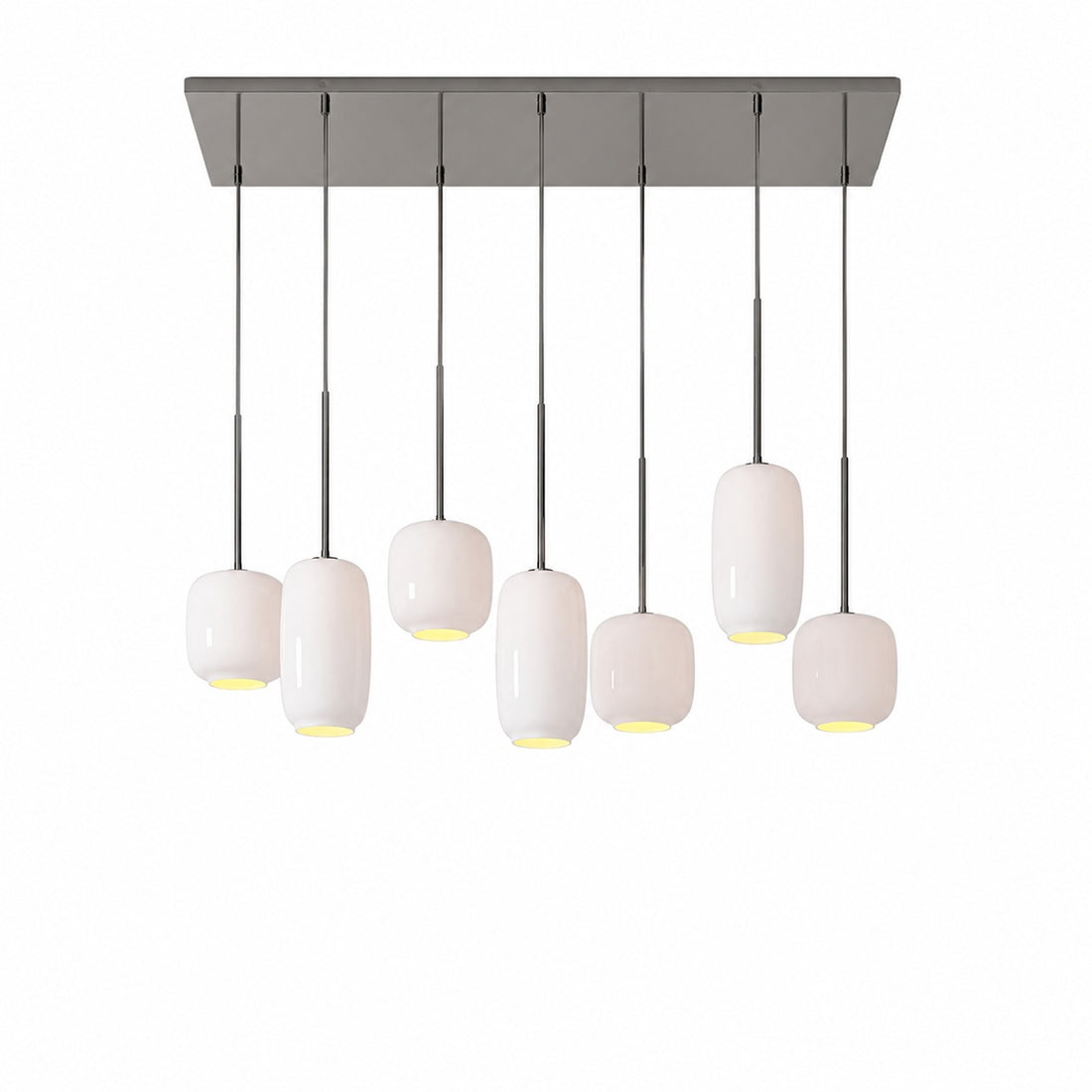 Lumivelle Sculptural 7-Light Chandelier – Adjustable Height Modern Glass Pendant