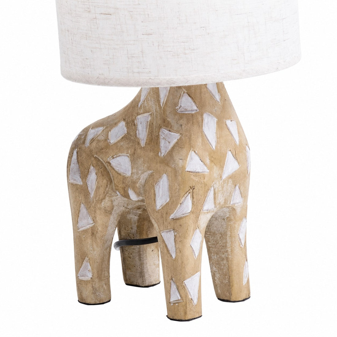 Carved Wood Animal Table Lamp
