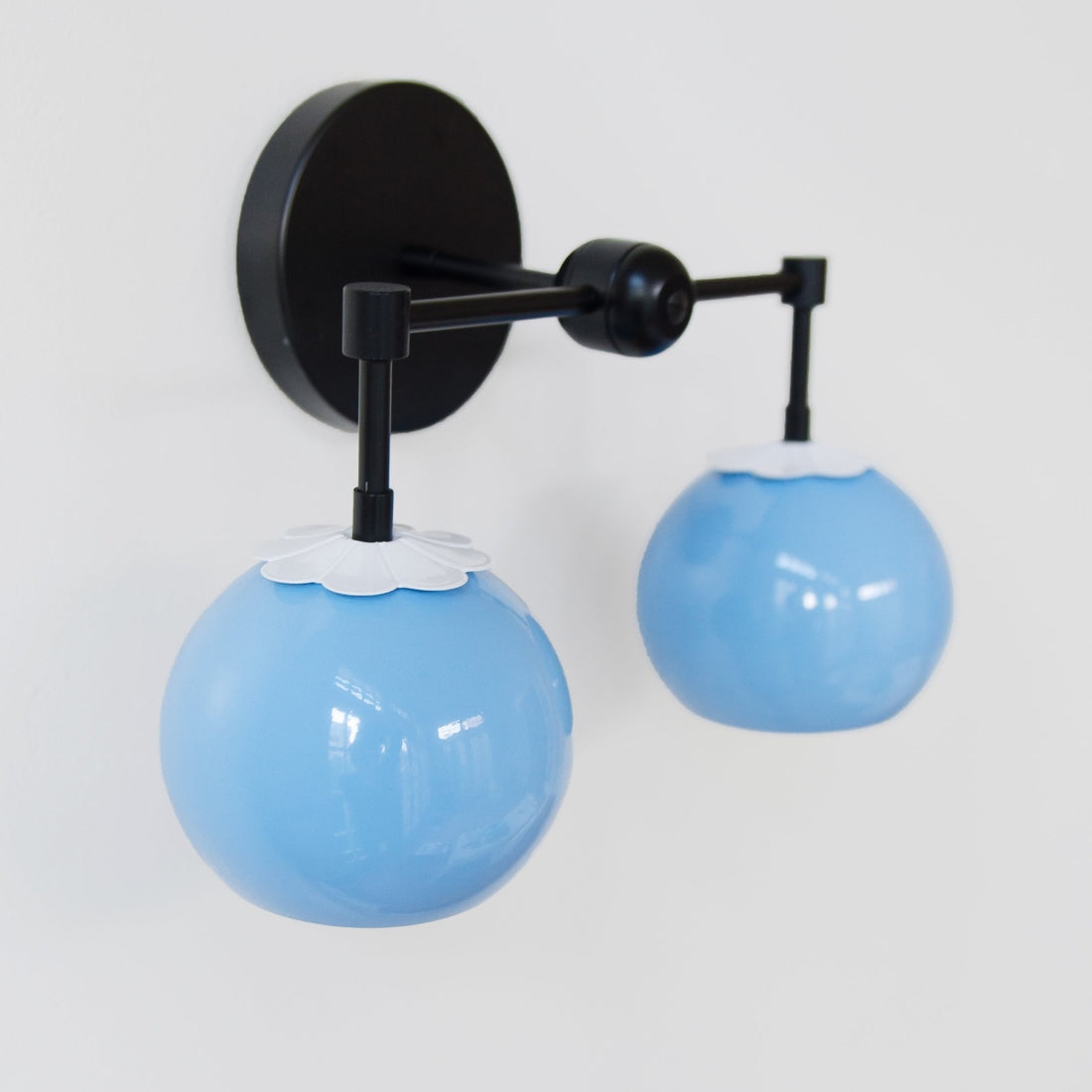 Daisy Loa Wall Sconce - Double Globe Bubble Metal Multicolor Bath Light