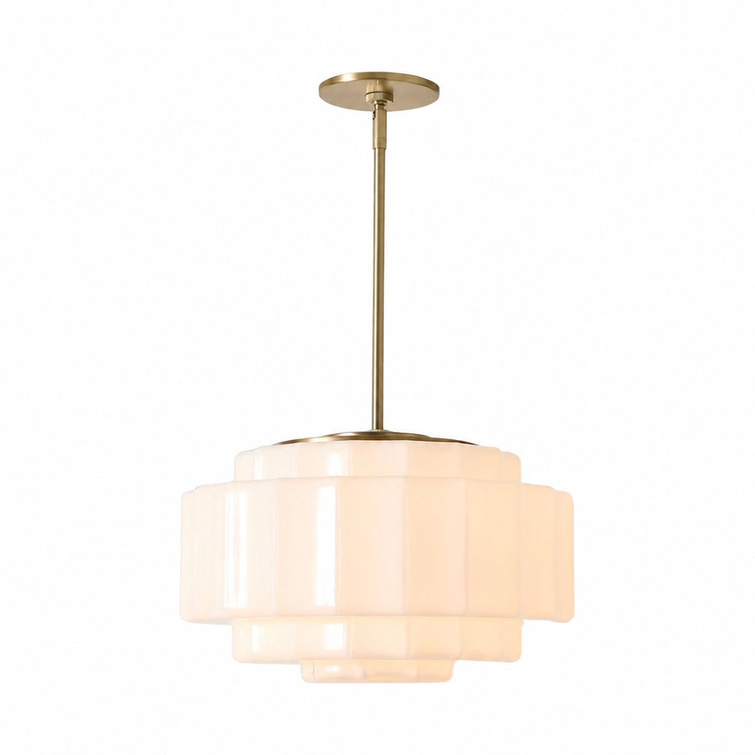 Vexrona Glass Pendant Lamp - Elegant Adjustable Metal Hanging Rod for Living Room and Bar