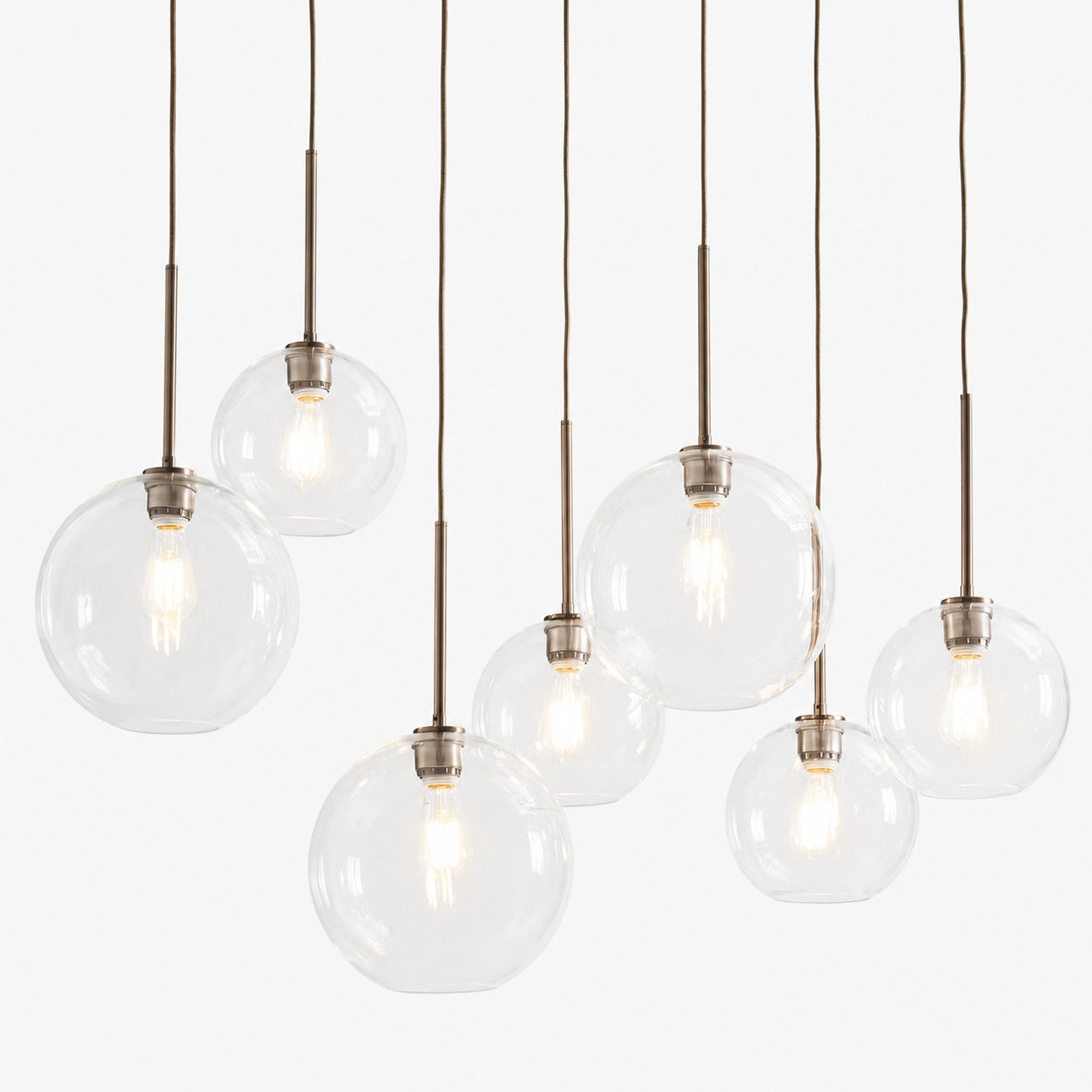 Selvion Elegant 7-Light Globe Chandelier – Glass Pendant Light