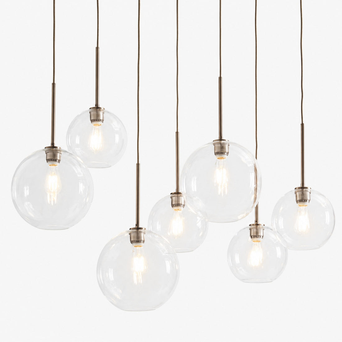 Selvion Elegant 7-Light Globe Chandelier – Glass Pendant Light