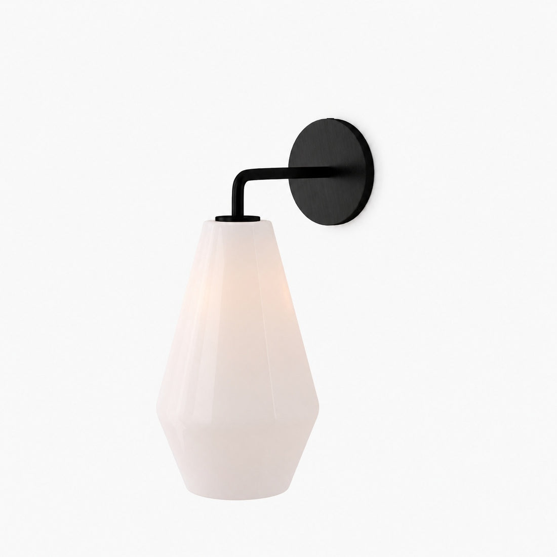 Merin Sculptural Milk Glass Geometric Wall Lamp