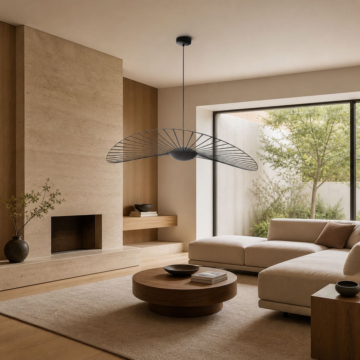 Spirava Modern Straw Hat Pendant Lamp - Nordic Hanging Light for Living N49