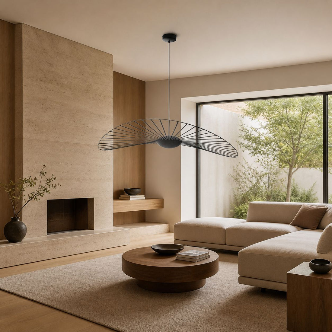 Spirava Modern Straw Hat Pendant Lamp - Nordic Hanging Light for Living N49