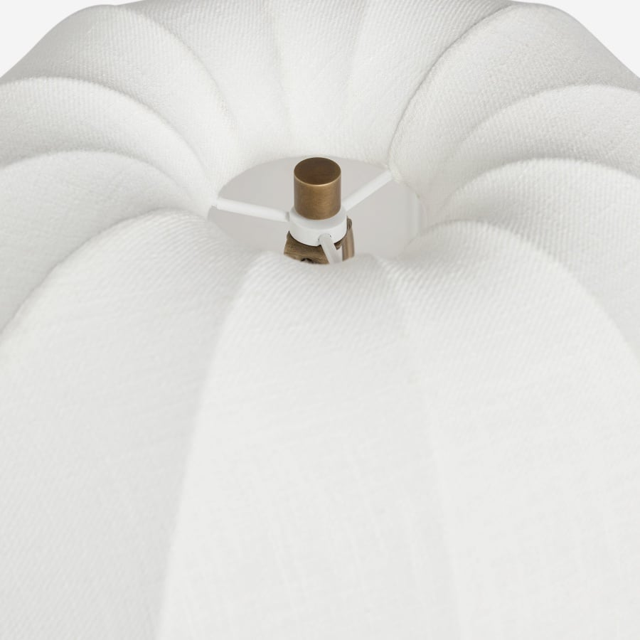 Vellaro Elegant Brass Table Lamp with Fabric Shade – Bedside Light for Contemporary Bedroom