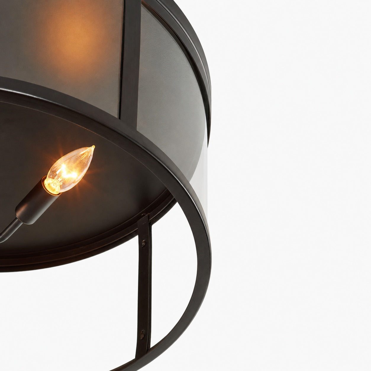 Ferrix Minimalistisch Iron Flush Mount Ceiling Light - Modern Outdoor Glass Ceiling Lamp