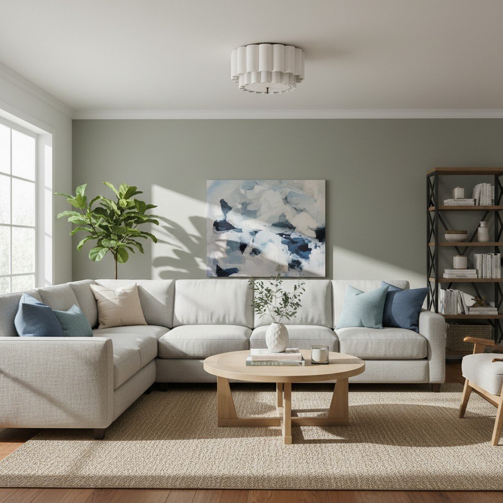 Linbron Flush Lighting - Scalloped Linen Shade and Bronze Finish Modern Ceiling Light for Dining Room