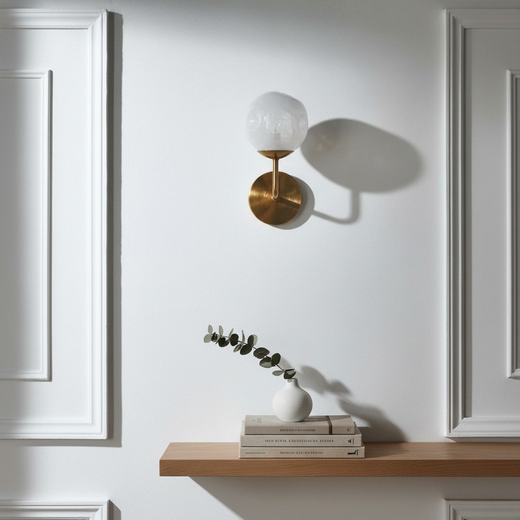 Modo Sculpted Glass Wall Sconce – Modern Diffused-Light Lamp for Entryways