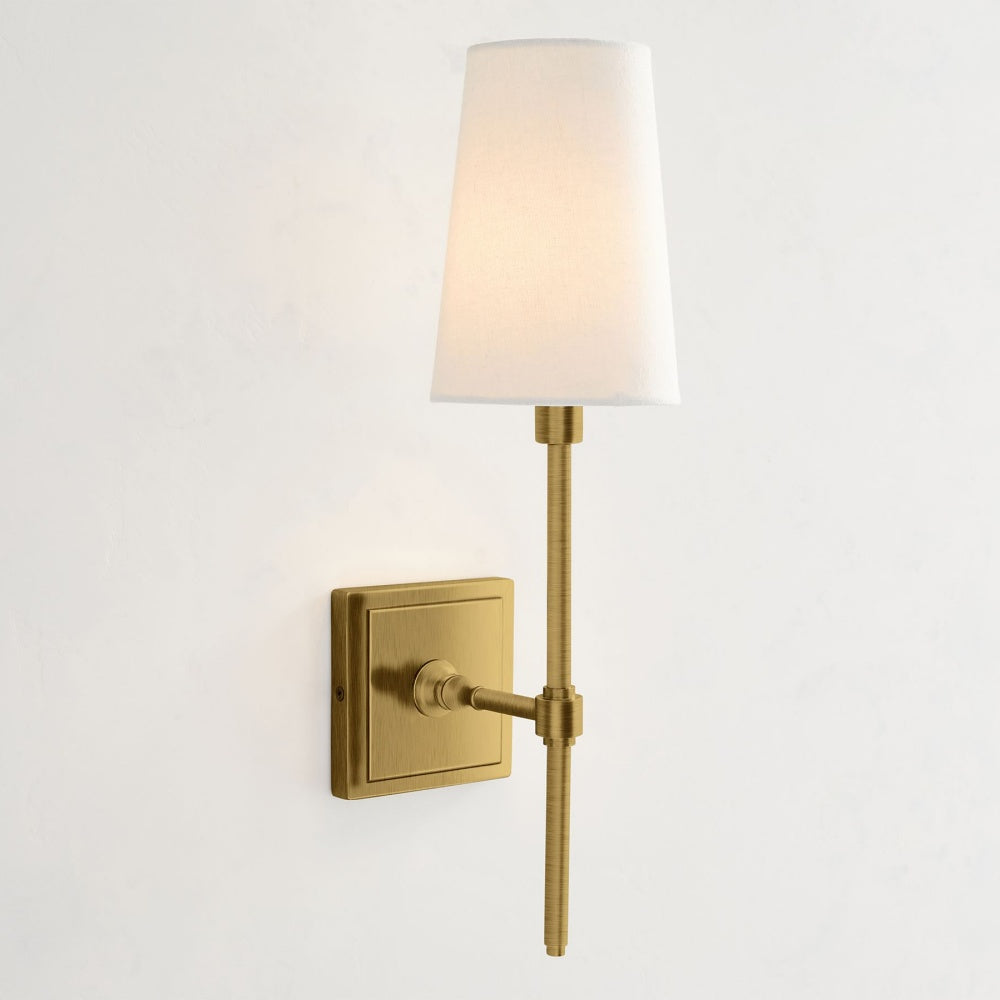 Derlina White Linen Shades Wall Lamp – Retro Metal Multi-Head Lighting Fixture