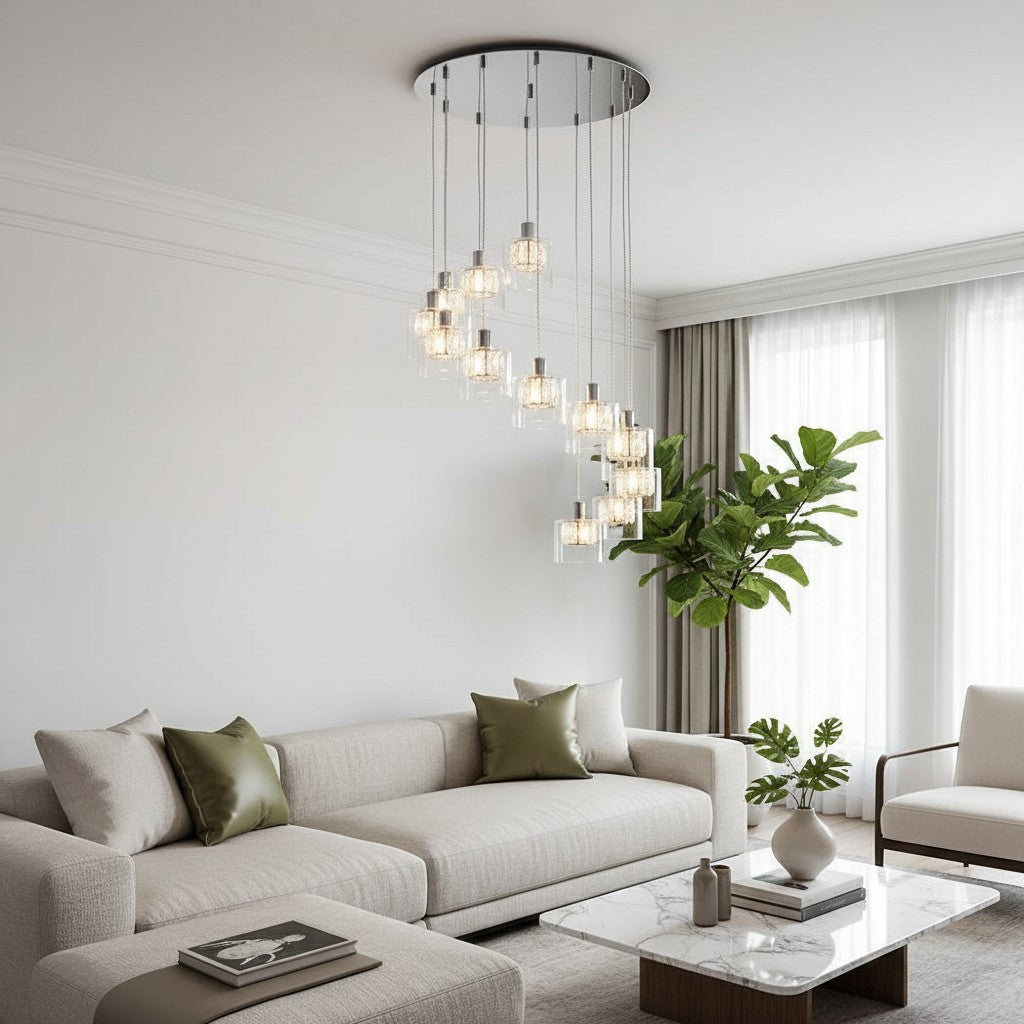 Glomara Sculpted Metal Pendant Lamp – Transitional Sconce Ambient Lighting for Bedrooms and Entryways