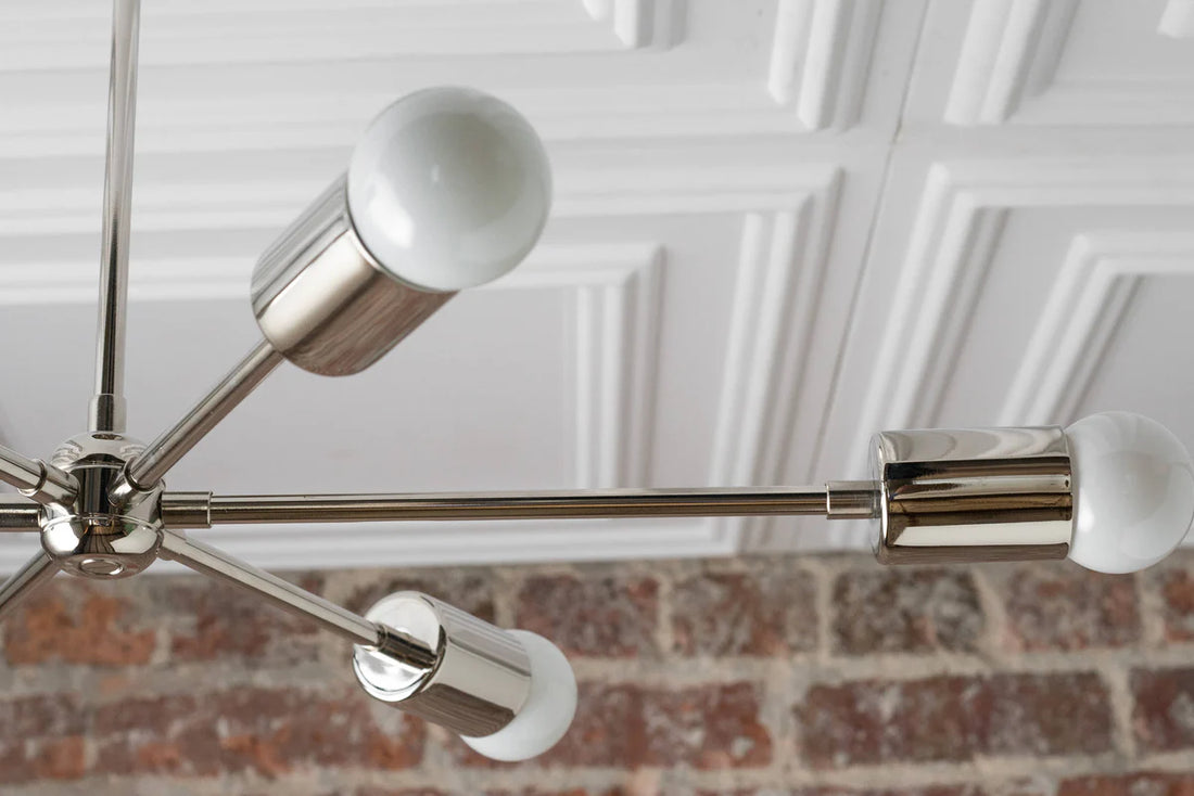 Mobilux Line Mid Century Modern Chandelier - 6 Heads Hanging Ceiling Light