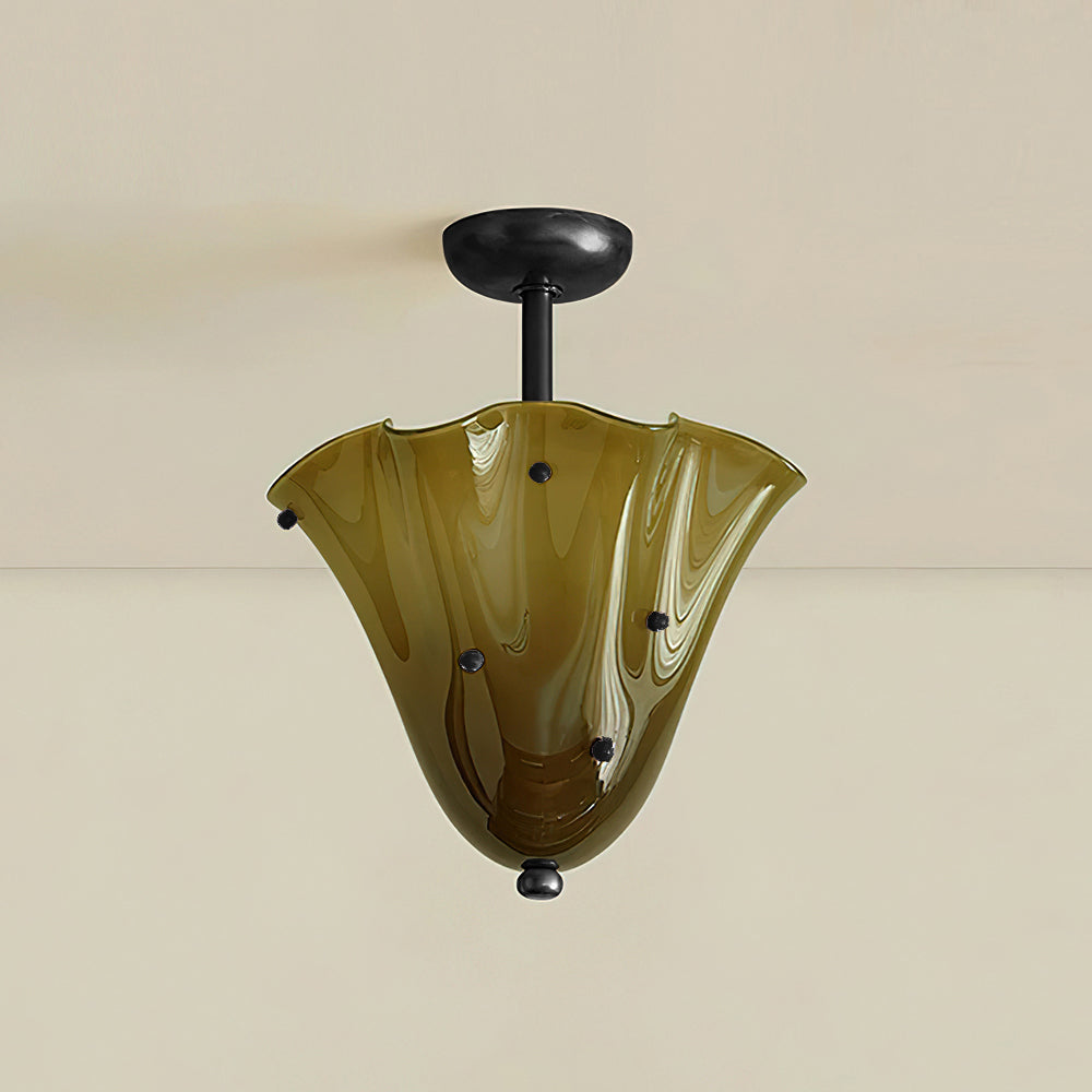 Bellina Decorative Glass Ceiling Light - Modern Sculptural Flush Mount