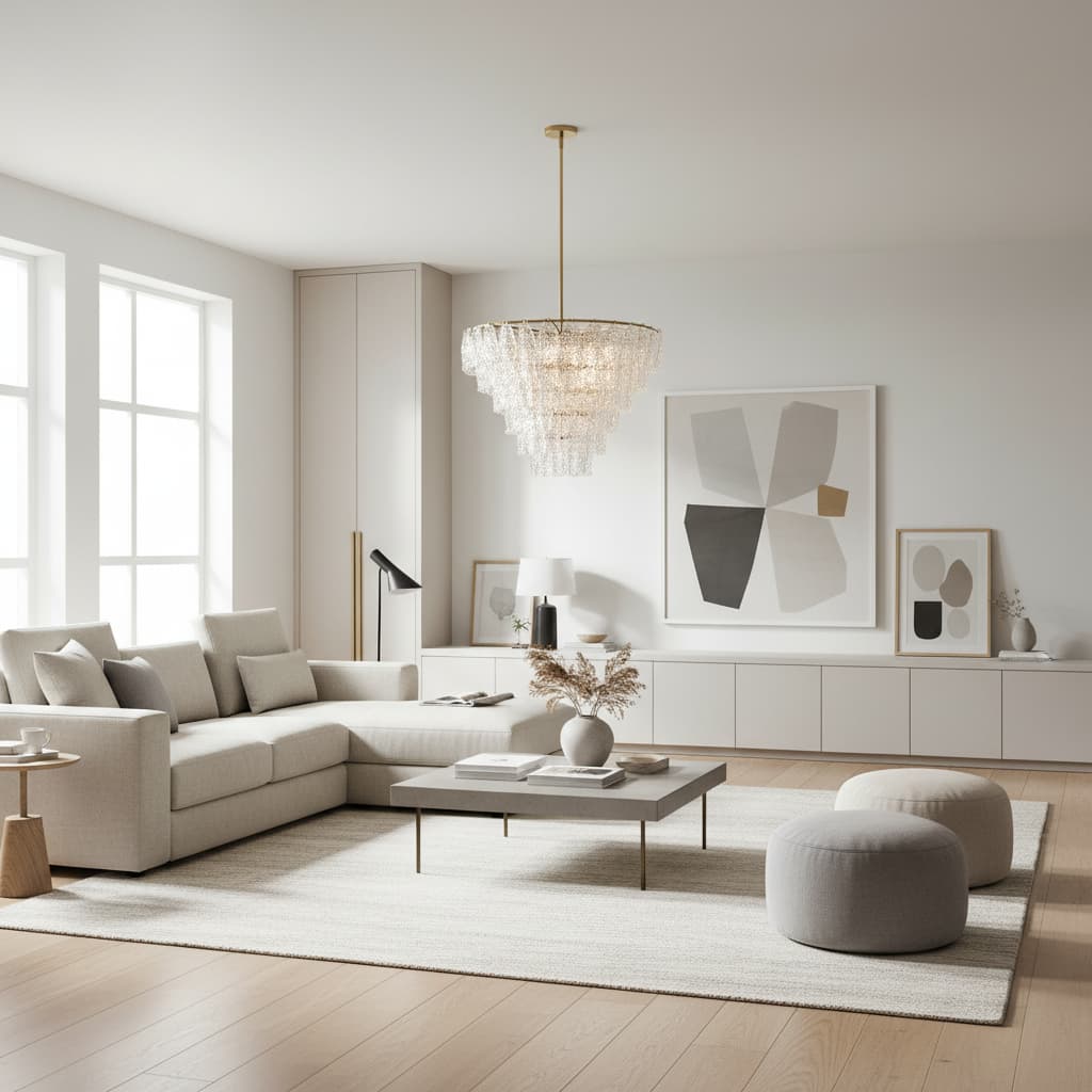 Lumvey Glass Round Chandelier - Elegant Pendant Light for Dining Room and Living Room