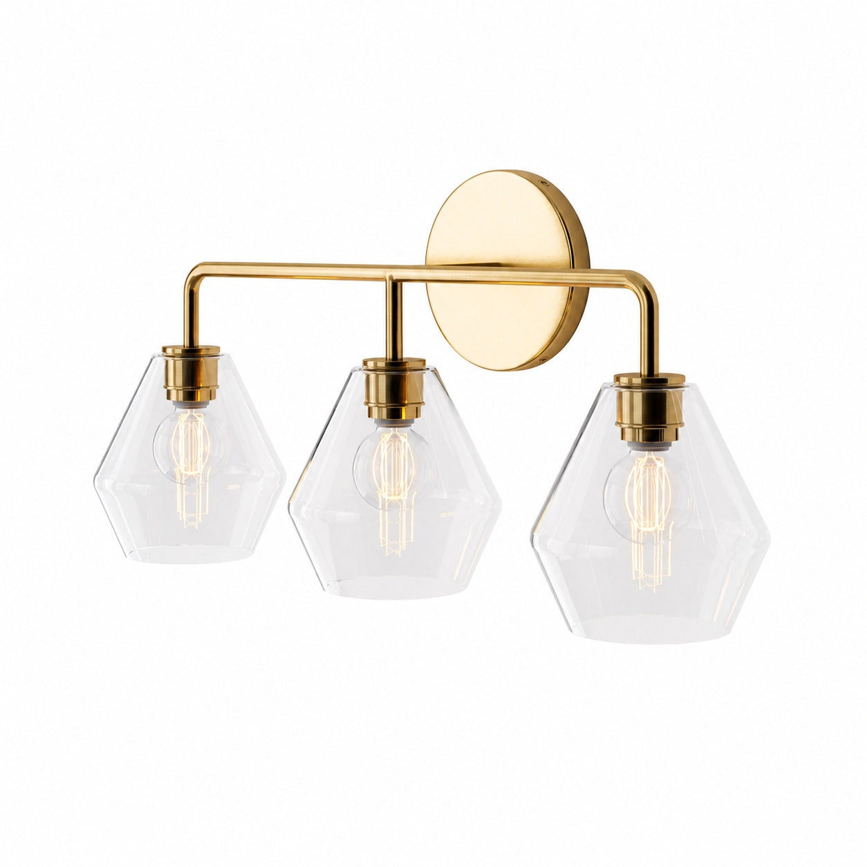 Merin Multi Head Dressing Table Wall Lamp - Metal And Glass Sculptural Lamp