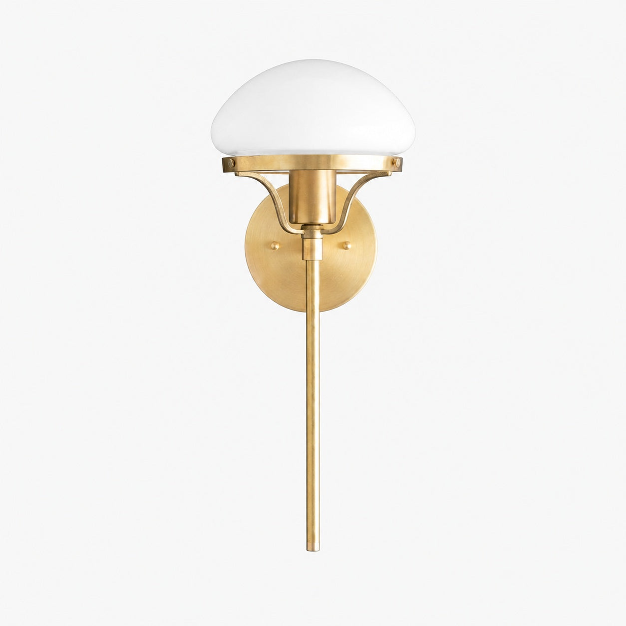 Ornato Luxe Modern Art Deco Wall Light - Opal Glass Globe Sconce - Brass or Black
