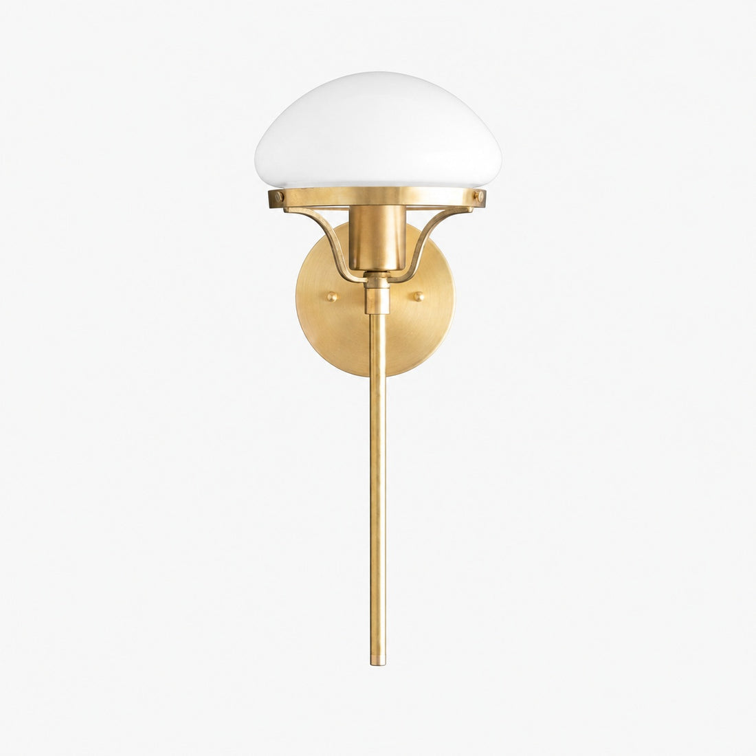 Ornato Luxe Modern Art Deco Wall Light - Opal Glass Globe Sconce - Brass or Black