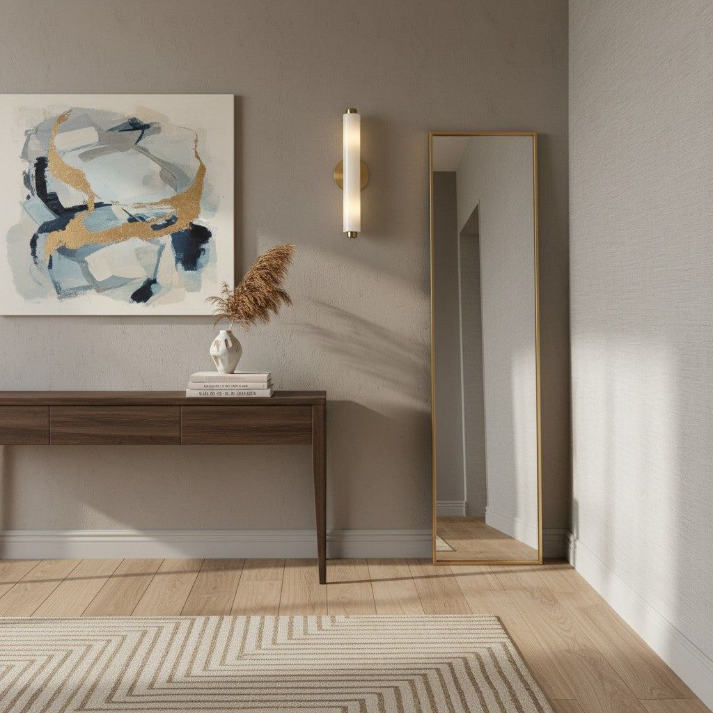 Vilonass Modern Glass Wall Sconce - Elongated Minimalist Design for Indoor and Outdoor Spaces