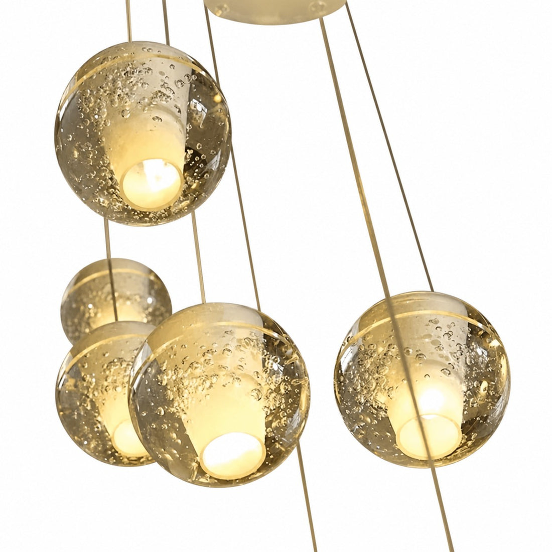 Lorivo Decorative Crystal Sphere Pendant Light Starry Visual for Lounge Areas