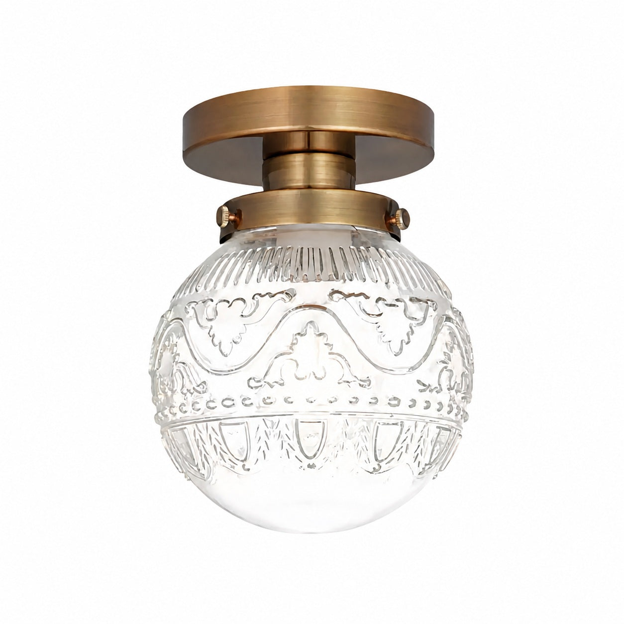 Naveliro Sphere Glass Flush Mount Ceiling Light - Timeless Design for Living Room and Kitchen