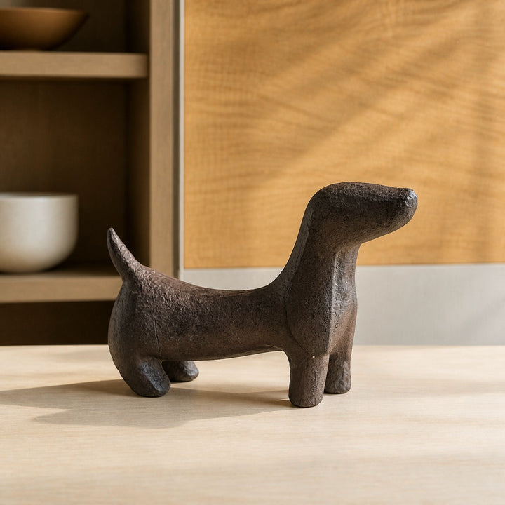 Floxo vintage cast iron Dachshund dog figurine