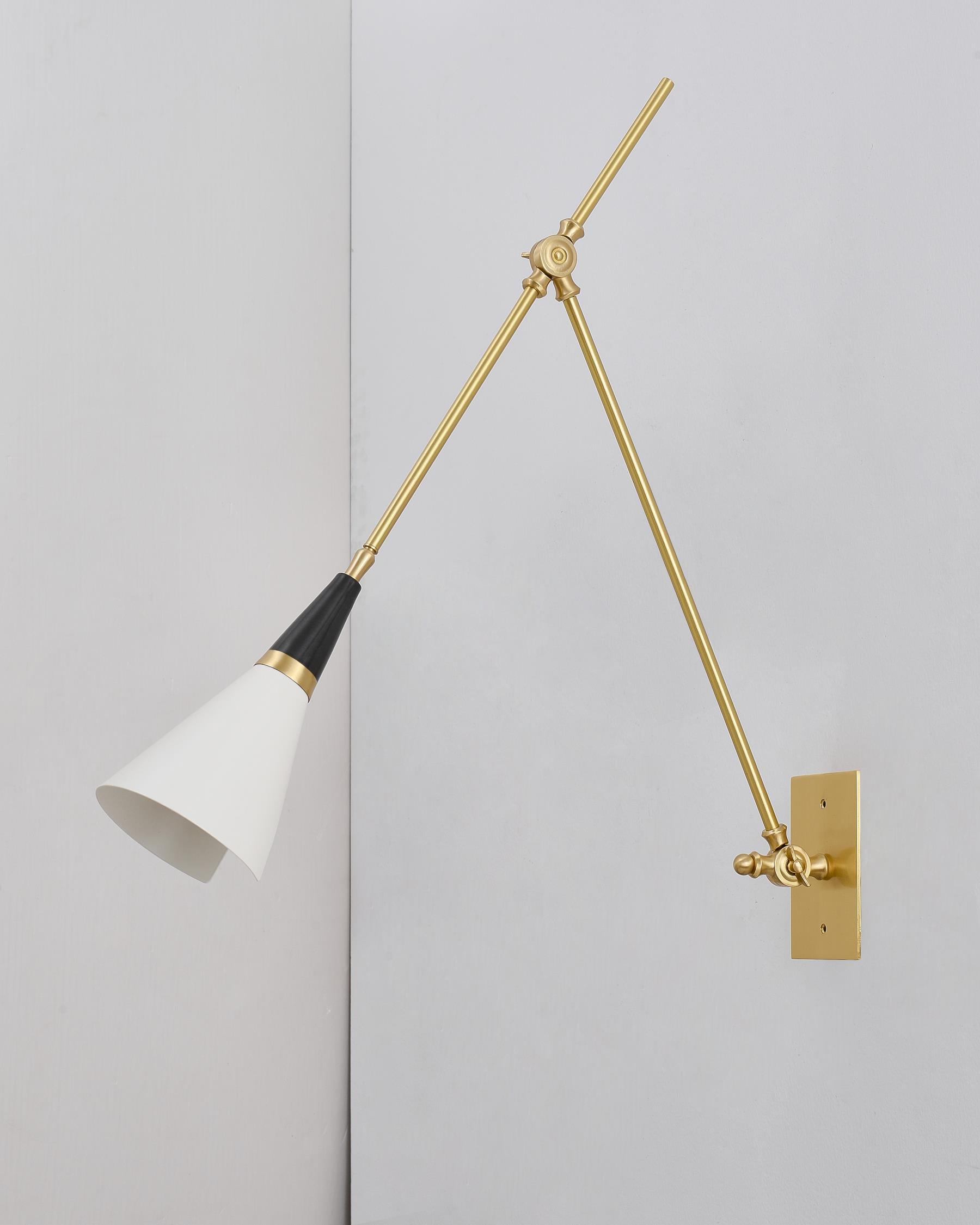 Vintage Metal Adjustable Swing Arm Wall Lamp