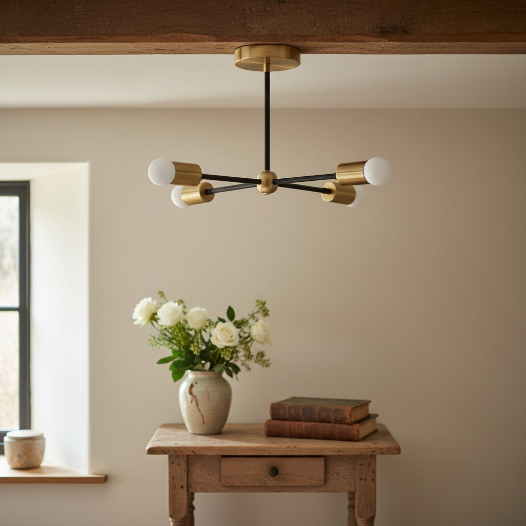 Lumen Radial-Arm Geometric Lamp – Modern Ceiling Lighting for Foyer or Office