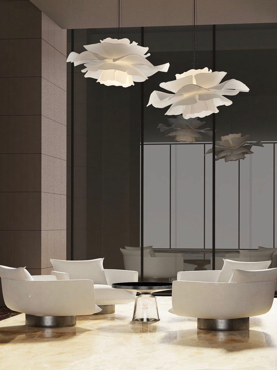 Nordic White Lotus Flower Pendant Light