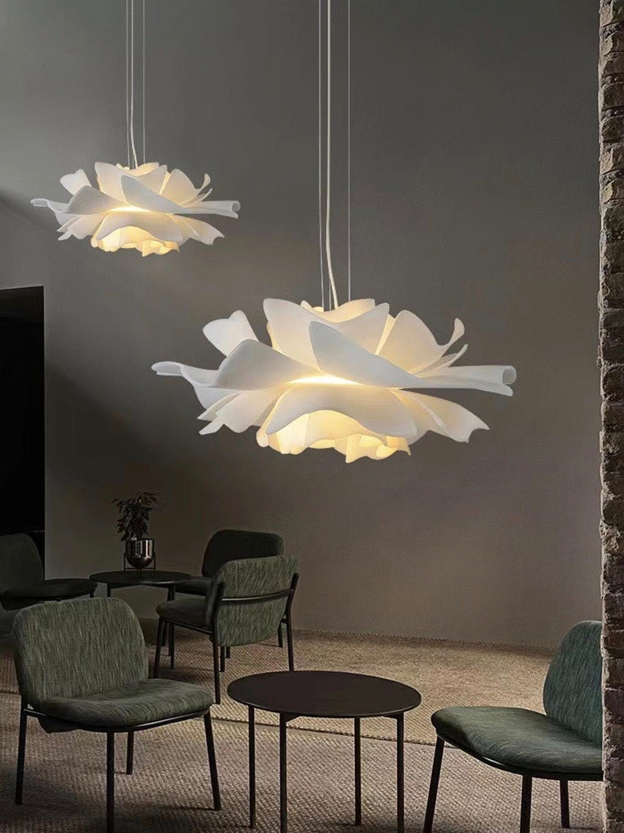 Nordic White Lotus Flower Pendant Light