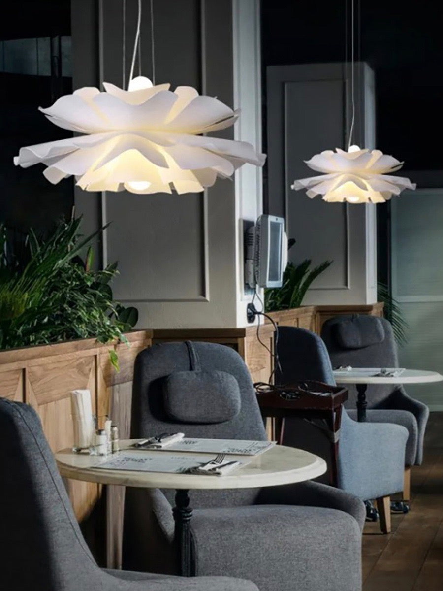 Nordic White Lotus Flower Pendant Light