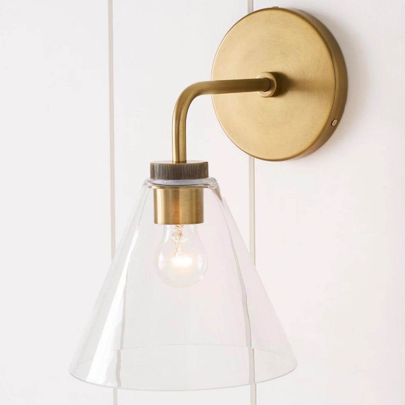 Korvi Iron Tapered Sconce Light - Wall Fixture in Black or Brass