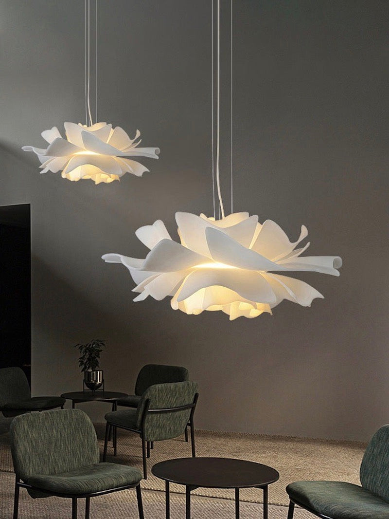 Nordic White Lotus Flower Pendant Light