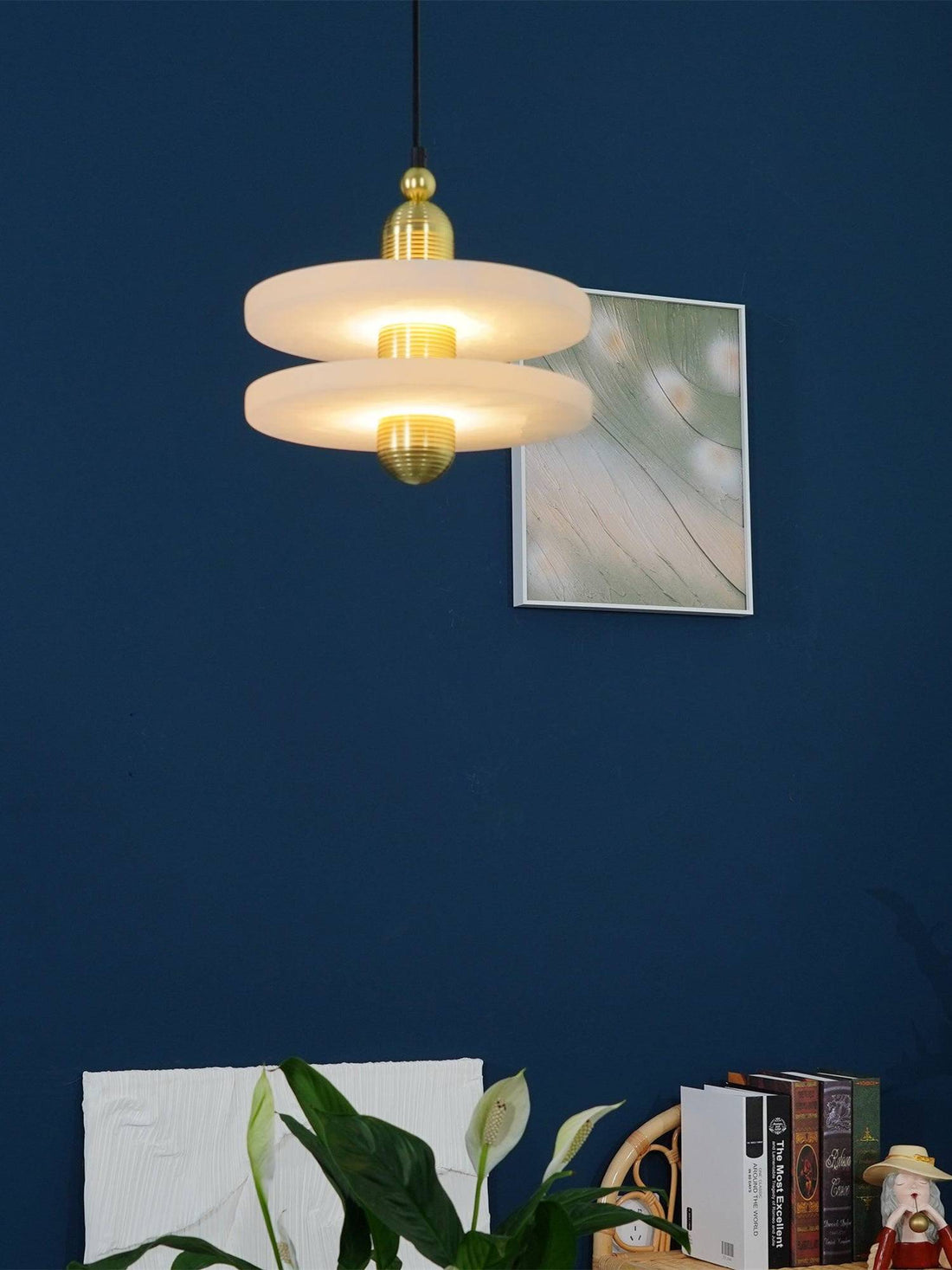 Disc Flying Saucer Marble Pendant Light