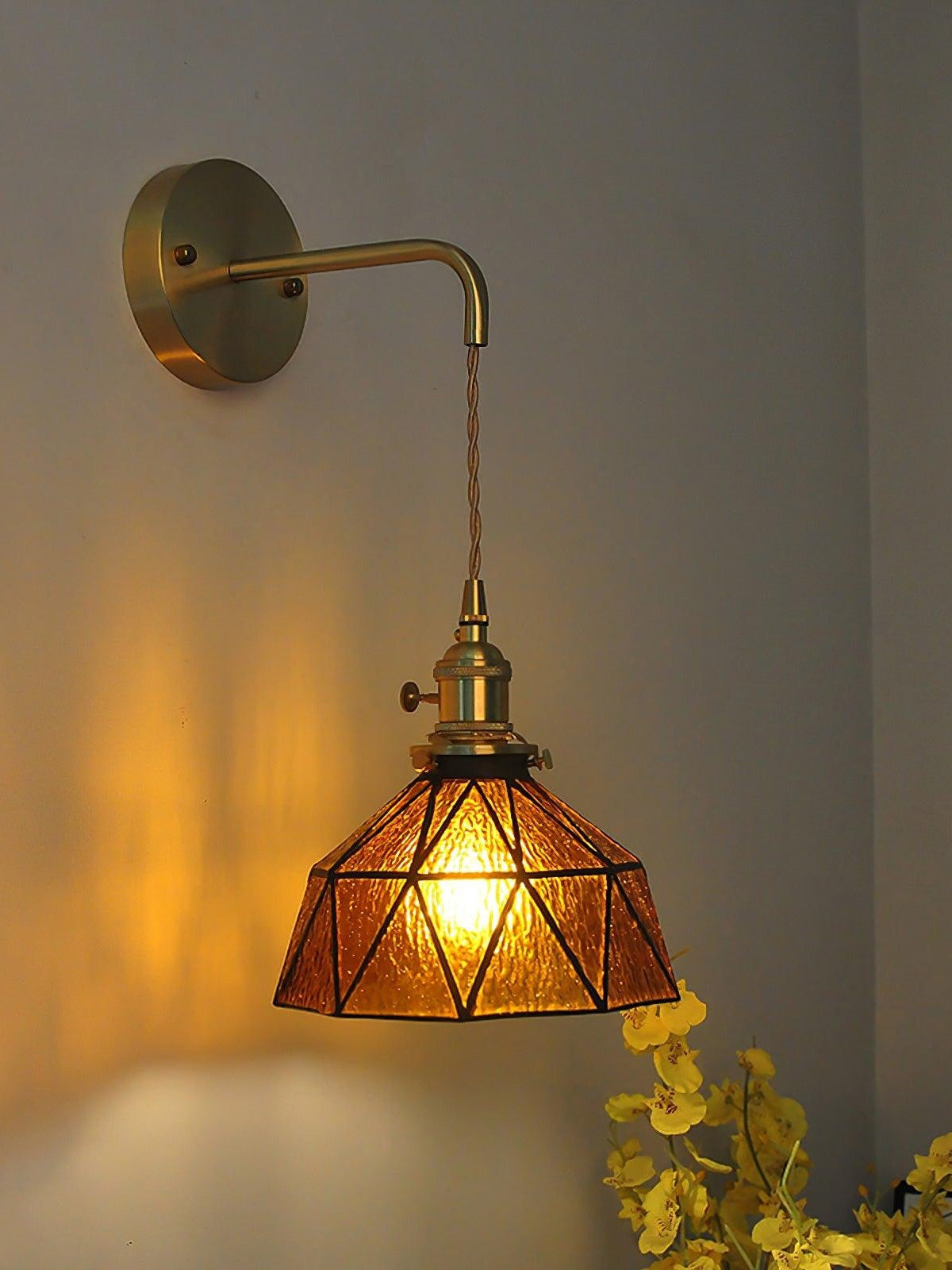 Retro Pastoral Geometric Pattern Wall Lamp