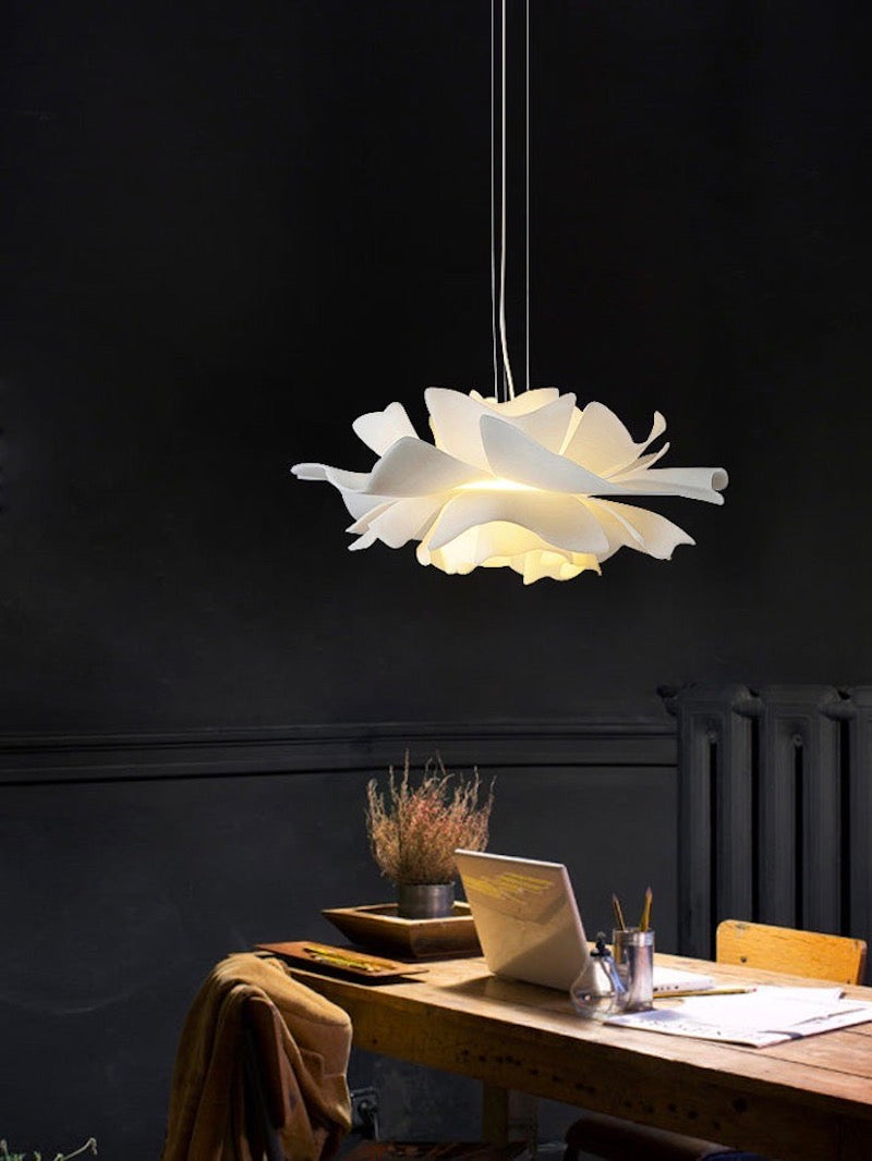 Nordic White Lotus Flower Pendant Light