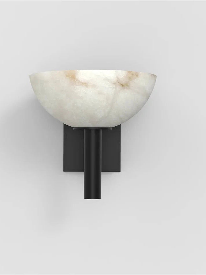 Modern Bowl Shade Marble Wall Sconce