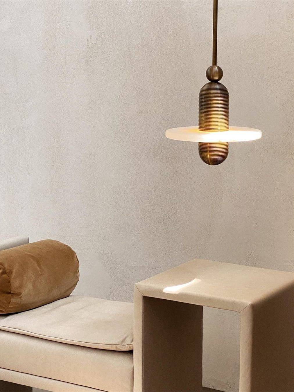 Disc Flying Saucer Marble Pendant Light